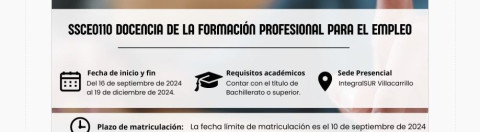 Curso subvencionado . Docencia de la Formación Profesional para el Empleo