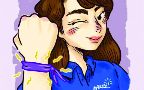 Qué significa el lazo morado del 8 m?