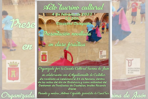 Presentación del cartel de la novillada en clase práctica del día 26 de Febrero