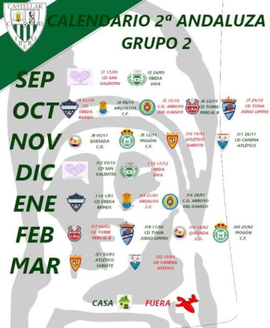 Calendario del C.D. Castellar Ibero en 2ª Andaluza