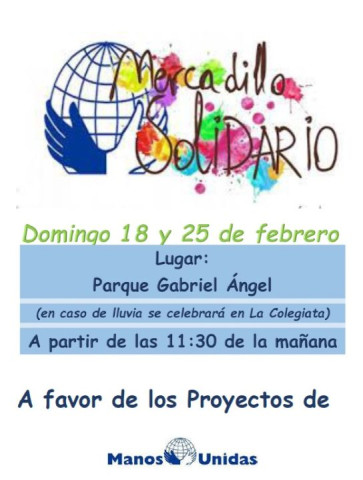 Mercadillo Solidario a beneficio de Manos Unidas