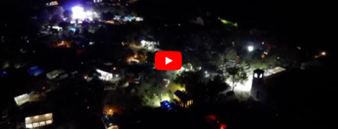 Video - Vista aérea nocturna de la Romería de Consolación 2024