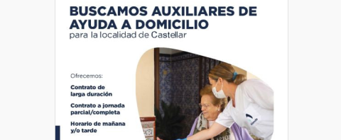Se buscan auxiliares de ayuda a domicilio para la localidad de Castellar
