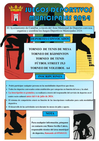 Abierto plazo de inscripción a los juegos deportivos municipales 2024